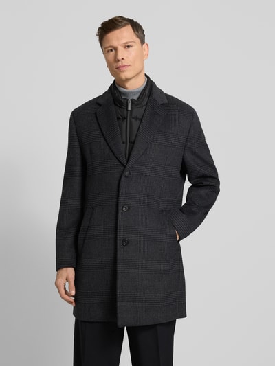 bugatti Lange jas met inzet en reverskraag Antraciet - 4