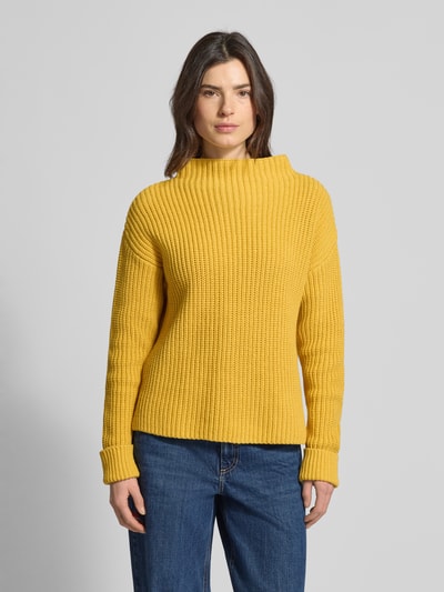 Selected Regular Fit Strickpullover mit Bio-Baumwoll-Anteil Modell 'SELMA' GELB 4