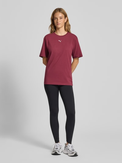 PUMA Relaxed fit T-shirt met logoprint Bordeaux - 1