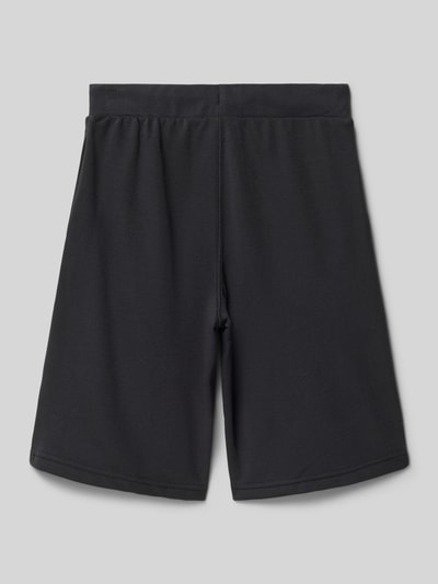 Produktfoto, Sweatshorts mit Label-Stitching und elastischem Bund von CHAMPION aus schwarzem Baumwoll-Mix, Relaxed Fit, strukturierte Textur.