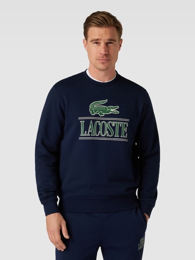 Lacoste Bluza o kroju classic fit z nadrukiem z logo Granatowy 4