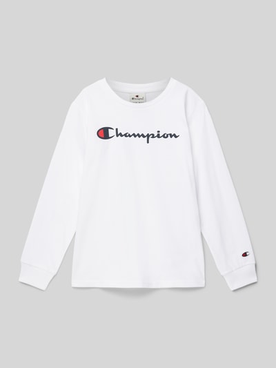 CHAMPION Longsleeve mit Label-Print Weiss 1