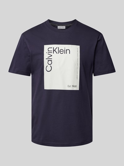 CK Calvin Klein T-Shirt mit Label-Print Graphit 2