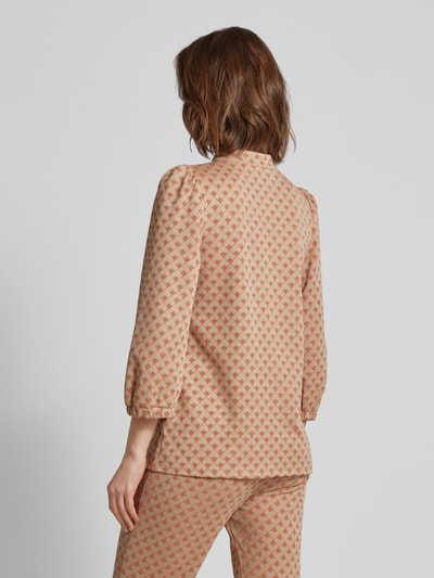 Be Pure Dutch Blouseshirt van viscosemix met all-over motief Beige - 5