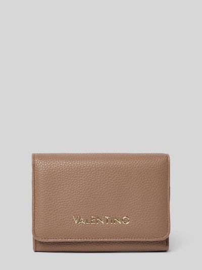 VALENTINO BAGS Portfel z aplikacją z logo model ‘BRIXTON’ Szarobrązowy 1