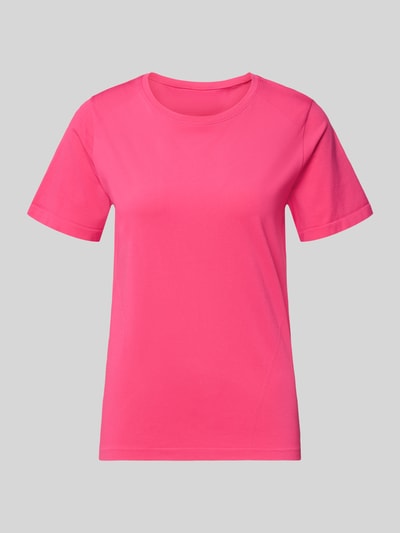Produktfoto, Damen T-Shirt von Fabletics in Pink, Regular-Fit, Elastischer-Material-Mix, Rundhalsausschnitt, Modell 'Feather', Rückenlänge 54 cm