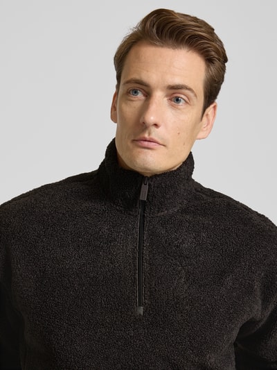 JAKE*S STUDIO MEN Sweatshirt met schipperskraag Donkerbruin - 3