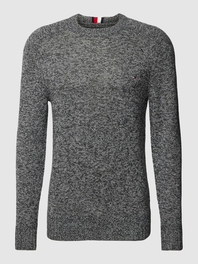 Tommy Hilfiger Gebreide pullover met V-hals, model 'PIMA' Antraciet - 2