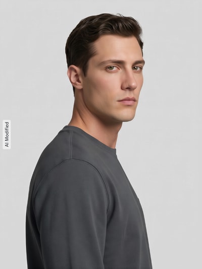 BOSS Orange Regular Fit Sweatshirt aus reiner Baumwolle Modell 'Westart' Khaki 3