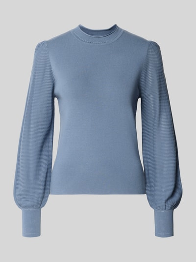 Produktfoto, Regular Fit Bluse aus Viskose-Mix mit Stehkragen von zero, mieszanka wiskozy, krój regular fit, stójka, perforowanie, bluzka z długim rękawem, elastyczne zakończenia rękawów, długość tyłu w rozmiarze 36: 53 cm, długość rękawów w rozmiarze 36: 65 cm