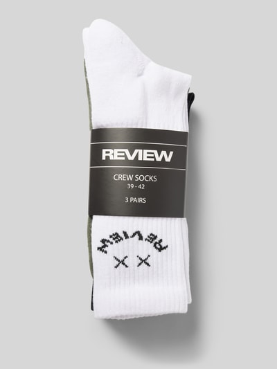 REVIEW Socken mit elastischem Rippenbündchen im 3er-Pack Oliv 3