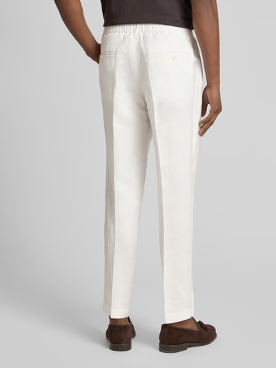 Antony Morato Regular fit linnen broek met bandplooien Wit - 5