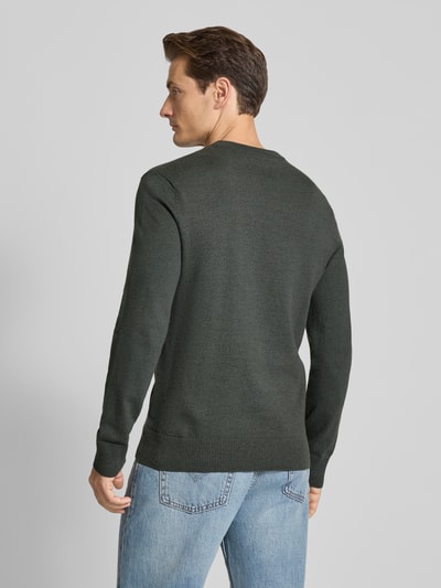 Tom Tailor Denim Regular fit gebreide pullover van katoen Donkergrijs gemêleerd - 5