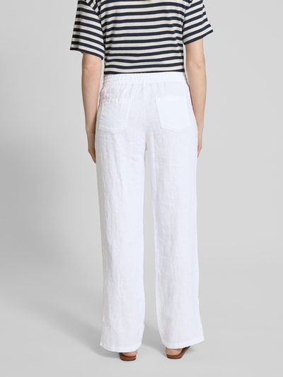 Christian Berg Woman Straight Leg Leinenhose mit Tunnelzug Weiss 5