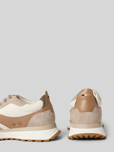 BOSS Lage sneakers van echt leer Beige - 2