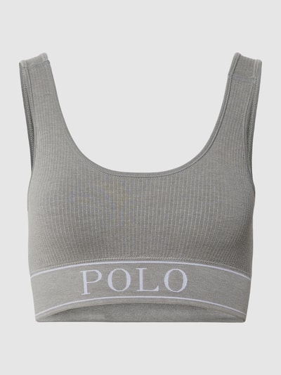 Polo Ralph Lauren Biustonosz typu bralette z detalem z logo Jasnoszary melanż 2