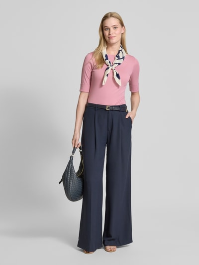 Lauren Ralph Lauren T-Shirt mit geripptem U-Boot-Ausschnitt Modell 'JUDY' Altrosa 1