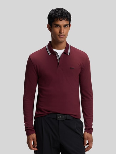 BOSS Green Regular Fit Poloshirt aus reiner Baumwolle Modell 'Plisy' Bordeaux 4