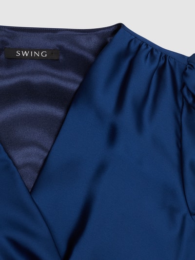 Swing Cocktailkleid in Wickel-Optik Blau 2