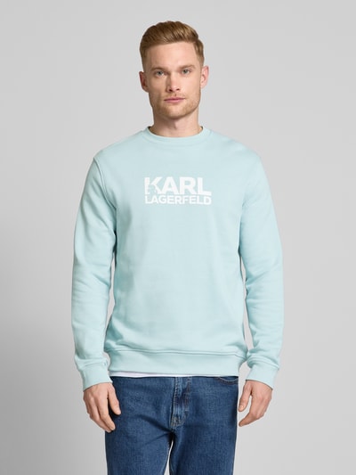 Karl Lagerfeld Sweatshirt mit Label-Print Hellblau 4