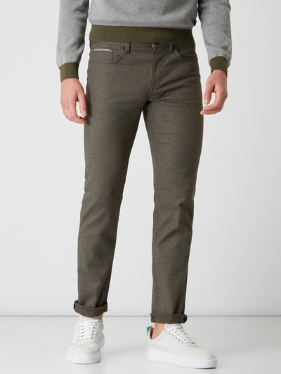 BOSS Slim fit broek met stretch, model 'Delaware'' Olijfgroen - 4