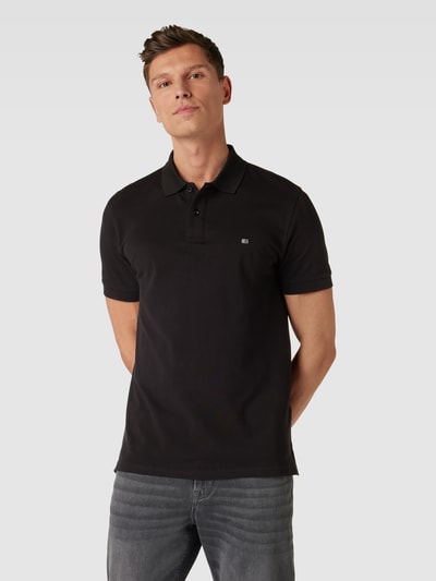 Christian Berg Men Koszulka polo o kroju slim fit w jednolitym kolorze Czarny 4