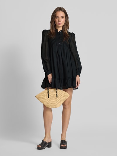 Weekend Max Mara Sukienka mini ze stójką i listwą guzikową Czarny 1