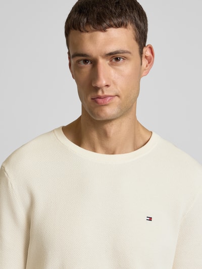 Tommy Hilfiger Gebreide pullover met logostitching Ecru - 3