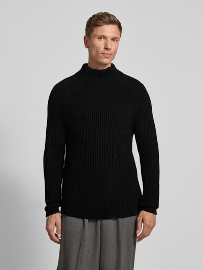 Drykorn Gebreide pullover met alpaca, model 'ARVID' Zwart - 4