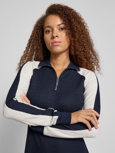 Calvin Klein Jeans Minikleid mit Viskose-Anteil und Troyer-Kragen Modell 'FALL' Marine 3