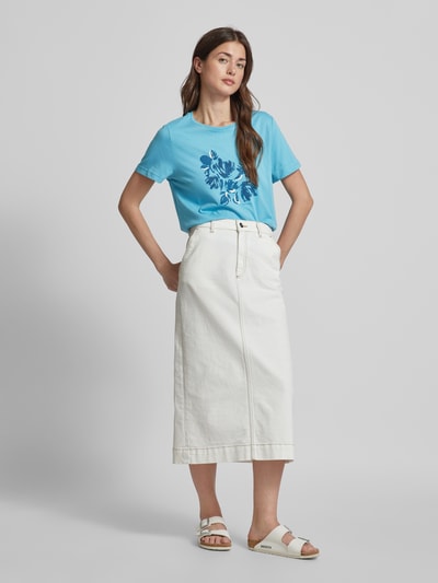 Tom Tailor T-Shirt mit floralem Print Petrol 1