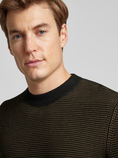 BOSS Orange Strickpullover mit Rundhalsausschnitt Modell 'Amercury' Black 3