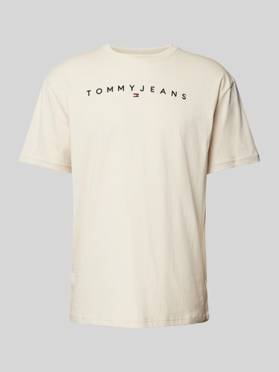 Tommy Jeans T-shirt met labelprint Beige - 2