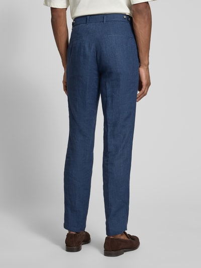 BOSS Slim Fit Leinenhose mit Gesäßtaschen Modell 'Genius' Marine 5