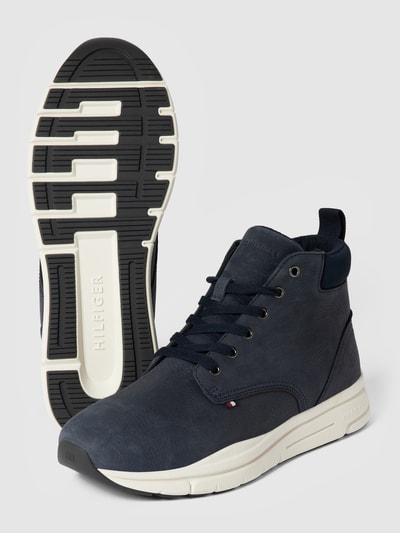 Tommy Hilfiger High top sneakers van leer Donkerblauw - 4