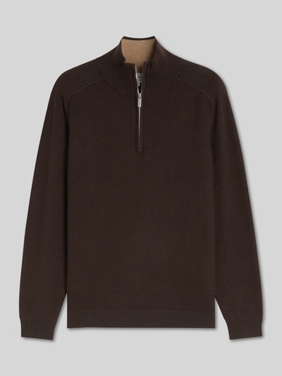 Tom Tailor Regular fit pullover met schipperskraag Donkerbruin - 2
