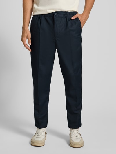 Casual Friday Hose mit elastischem Bund und Bügelfalten Modell 'MARC' Dunkelblau 4