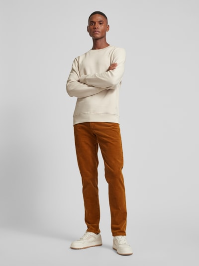 Mmx Slim fit corduroy broek met achterzakken, model 'Lupus' Camel - 1