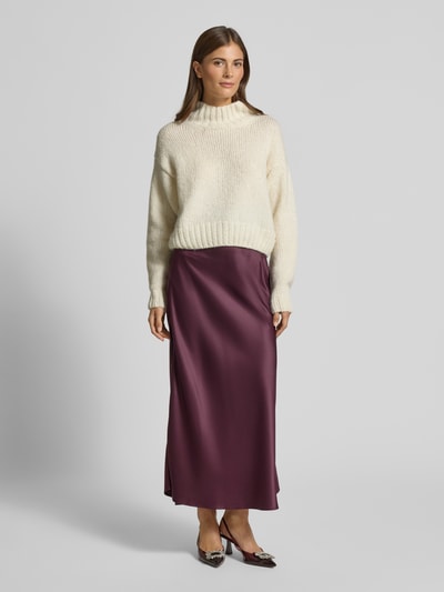 Marc Cain Relaxed Fit Wollpullover mit Alpaka-Anteil in Strick-Optik Offwhite 1