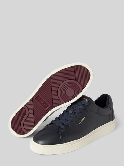 Gant Sneakers van leer met labeldetails Marineblauw - 3