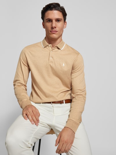 Polo Ralph Lauren Slim fit poloshirt met logostitching Camel - 3