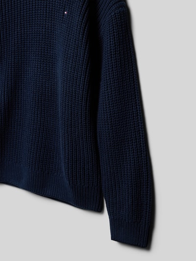 Tommy Hilfiger Teens Regular fit gebreide pullover van katoenmix Marineblauw - 2