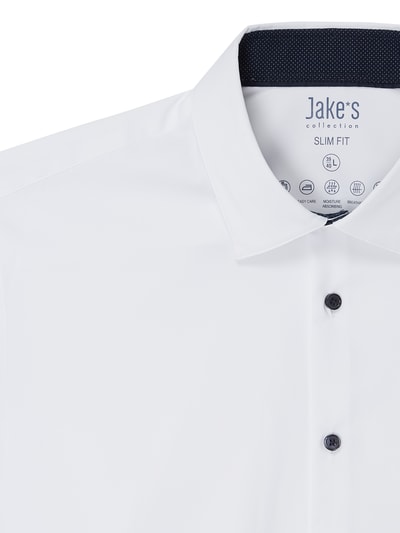 Jake*s Slim Fit Slim Fit Business-Hemd mit Stretch-Anteil und extra langem Arm Weiss 2