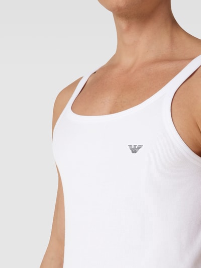 Emporio Armani Top z wyhaftowanym logo Biały 3