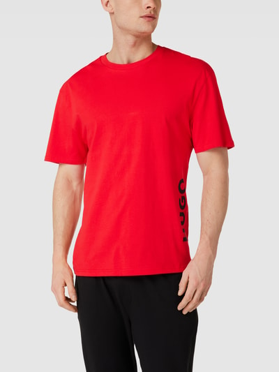 HUGO Relaxed fit T-shirt met labelprint Rood - 4