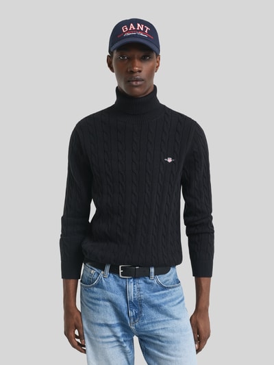 GANT Rollkragenpullover mit Logo-Detail Black 4