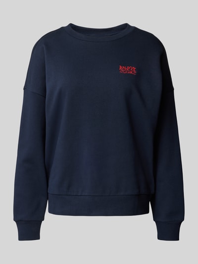 Tom Tailor Denim Regular fit sweatshirt van puur katoen Donkerblauw - 2