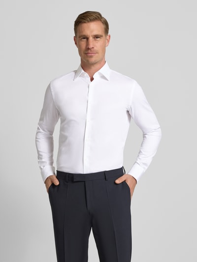 BOSS Slim Fit Businesshemd aus Baumwoll-Mix Modell 'HANK' Weiss 4