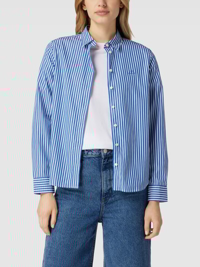 Gant Hemdbluse mit Label-Stitching Royalblau 4