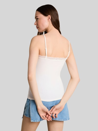 Tom Tailor Denim slim fit top van katoenmix Offwhite - 5